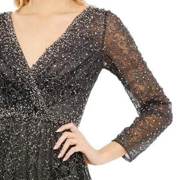 Mac Duggal 20372 Mother of the Bride Graphite Size 16 - Picture 2 of 8